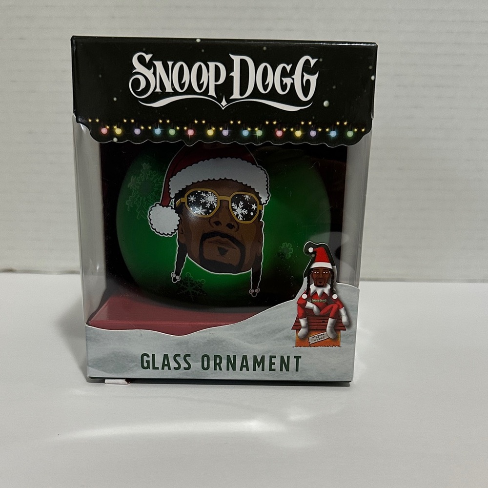 Snoop Dogg Holiday Glass Ornament - Green and Red